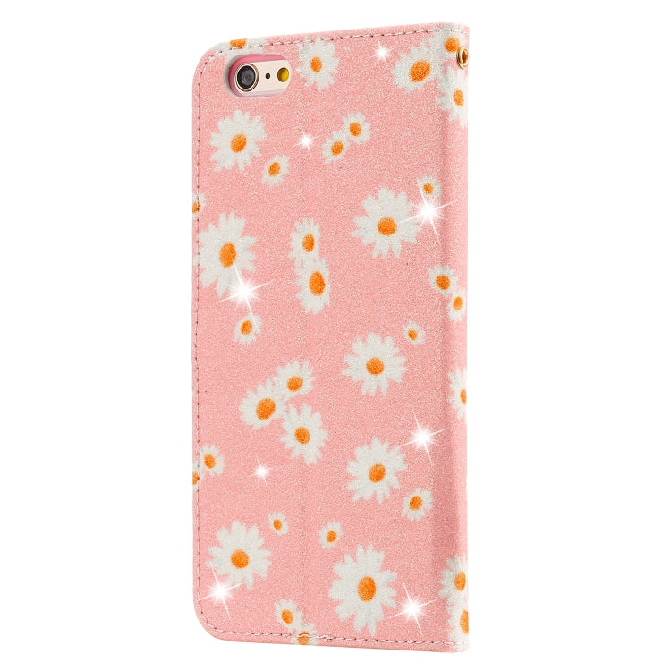 For iPhone 6 Plus Glittering Daisy Magnetic Horizontal Flip Leather Case with Holder & Card Slots & Photo Frame