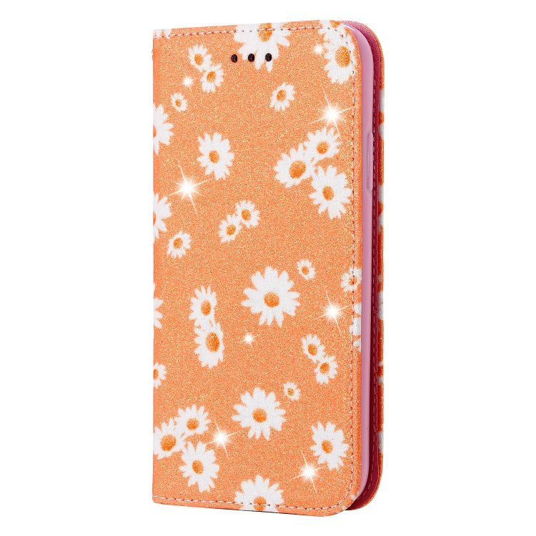 For iPhone 6 Plus Glittering Daisy Magnetic Horizontal Flip Leather Case with Holder & Card Slots & Photo Frame