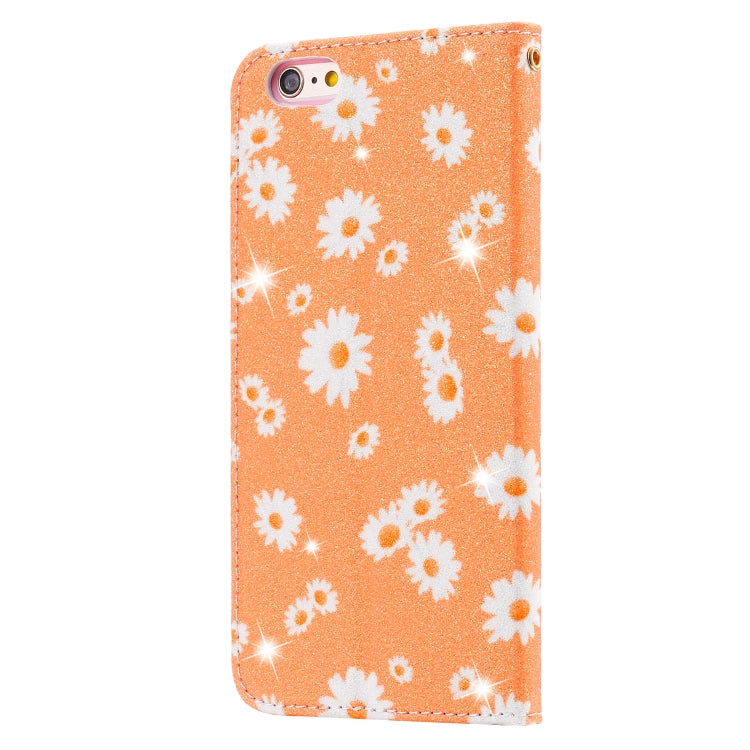 For iPhone 6 Plus Glittering Daisy Magnetic Horizontal Flip Leather Case with Holder & Card Slots & Photo Frame
