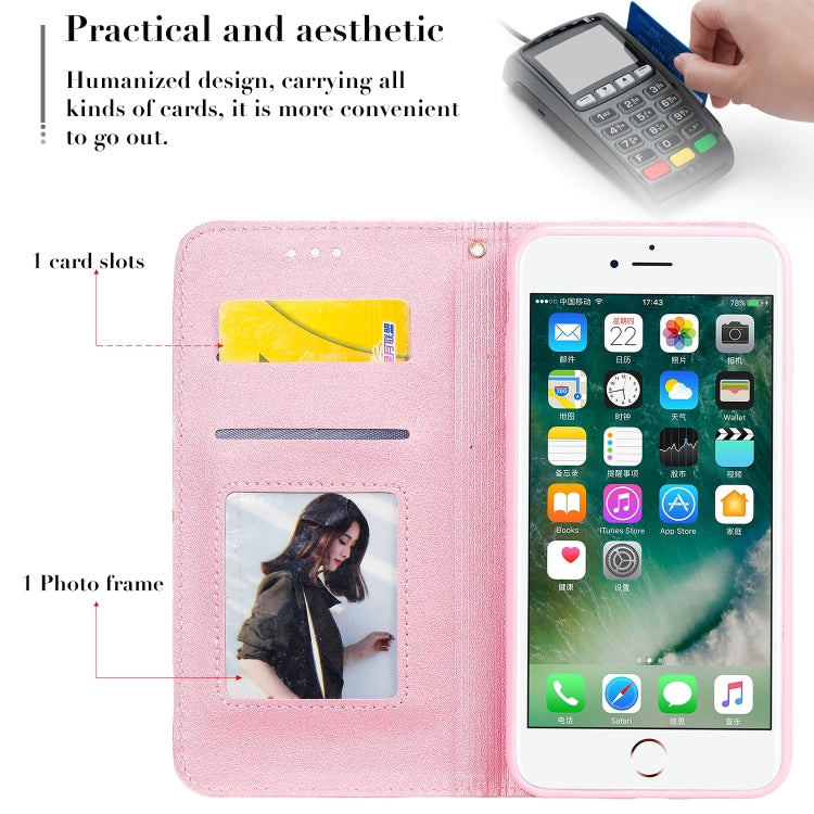 For iPhone 7 Plus / 8 Plus Glittering Daisy Magnetic Horizontal Flip Leather Case with Holder & Card Slots & Photo Frame