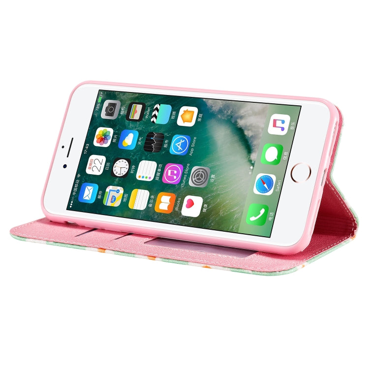 For iPhone 7 Plus / 8 Plus Glittering Daisy Magnetic Horizontal Flip Leather Case with Holder & Card Slots & Photo Frame