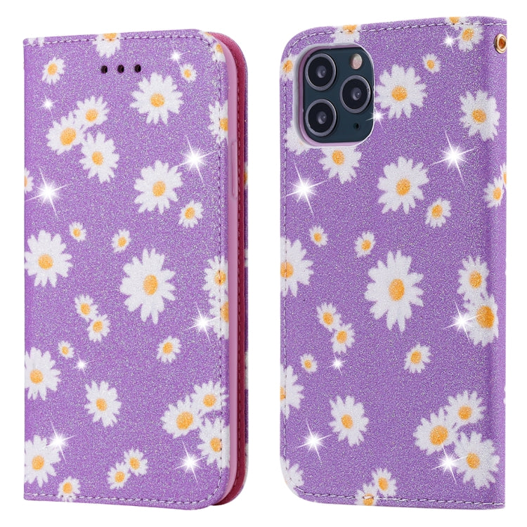 For iPhone 11 Pro Glittering Daisy Magnetic Horizontal Flip Leather Case with Holder & Card Slots & Photo Frame