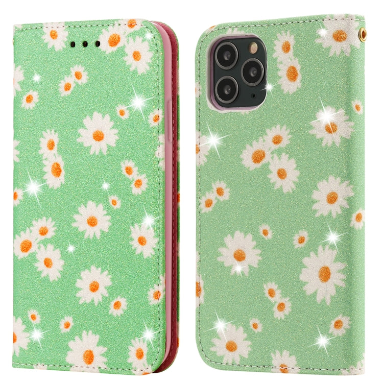 For iPhone 11 Pro Glittering Daisy Magnetic Horizontal Flip Leather Case with Holder & Card Slots & Photo Frame