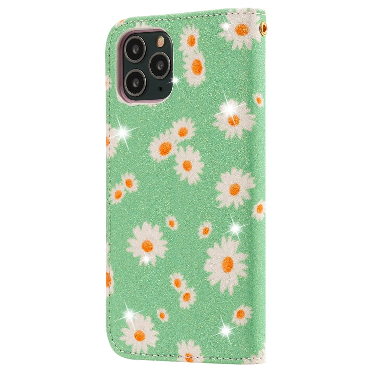 For iPhone 11 Pro Glittering Daisy Magnetic Horizontal Flip Leather Case with Holder & Card Slots & Photo Frame