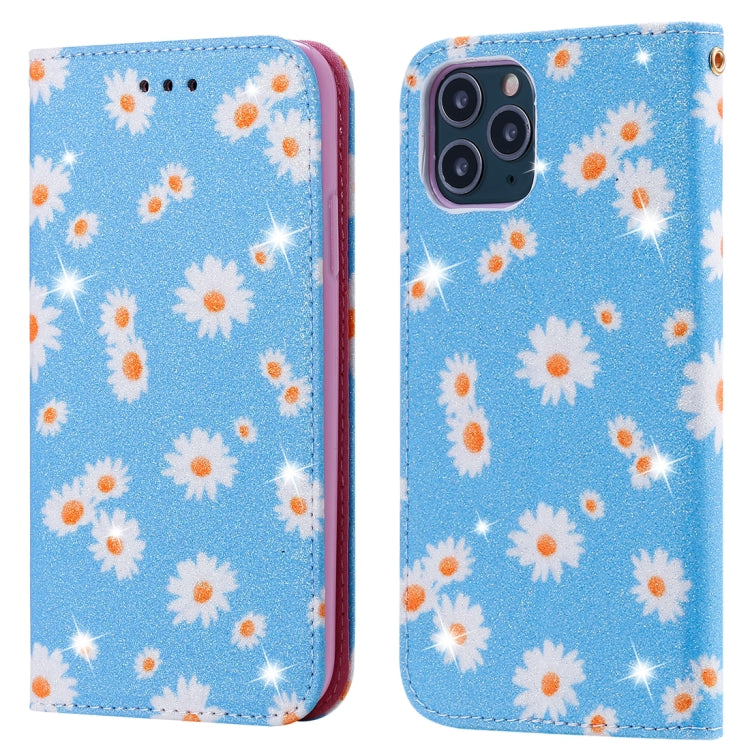 For iPhone 11 Pro Max Glittering Daisy Magnetic Horizontal Flip Leather Case with Holder & Card Slots & Photo Frame