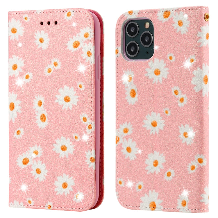 For iPhone 11 Pro Max Glittering Daisy Magnetic Horizontal Flip Leather Case with Holder & Card Slots & Photo Frame