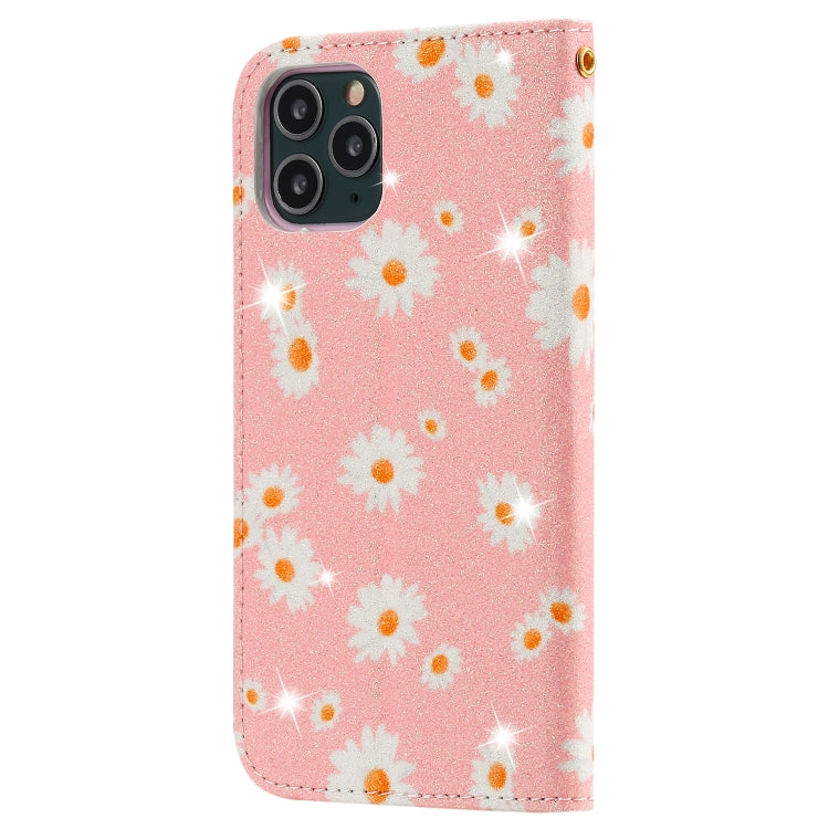 For iPhone 11 Pro Max Glittering Daisy Magnetic Horizontal Flip Leather Case with Holder & Card Slots & Photo Frame
