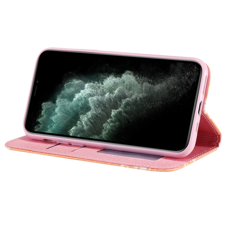 For iPhone 11 Pro Max Glittering Daisy Magnetic Horizontal Flip Leather Case with Holder & Card Slots & Photo Frame