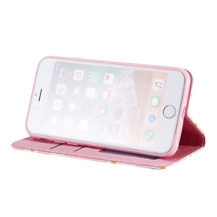For iPhone SE 2022 / SE 2020 / 8 / 7 Glittering Daisy Magnetic Horizontal Flip Leather Case with Holder & Card Slots & Photo Frame