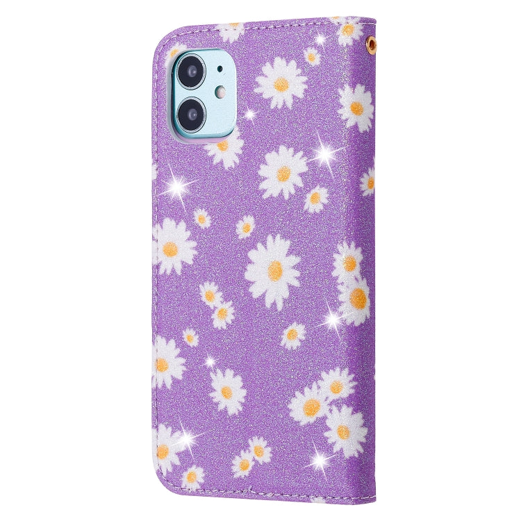 For iPhone 11 Glittering Daisy Magnetic Horizontal Flip Leather Case with Holder & Card Slots & Photo Frame