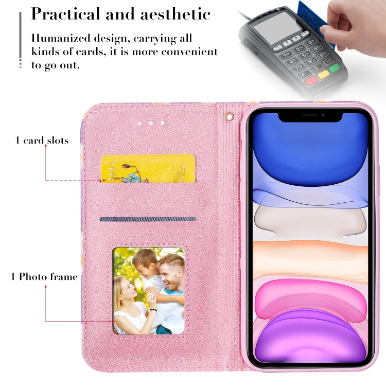 For iPhone 11 Glittering Daisy Magnetic Horizontal Flip Leather Case with Holder & Card Slots & Photo Frame