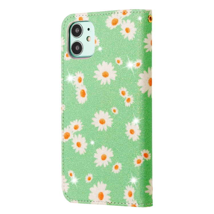 For iPhone 11 Glittering Daisy Magnetic Horizontal Flip Leather Case with Holder & Card Slots & Photo Frame