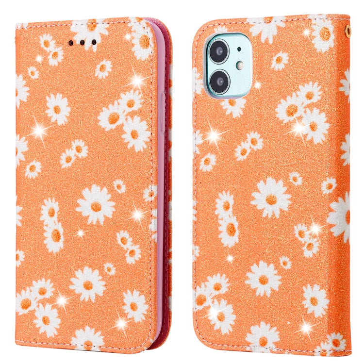 For iPhone 11 Glittering Daisy Magnetic Horizontal Flip Leather Case with Holder & Card Slots & Photo Frame