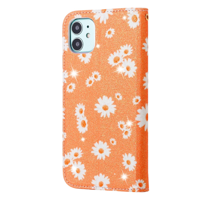 For iPhone 11 Glittering Daisy Magnetic Horizontal Flip Leather Case with Holder & Card Slots & Photo Frame