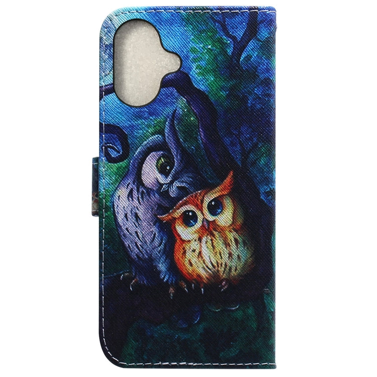 For iPhone 16 Coloured Drawing Flip Leather Phone Case