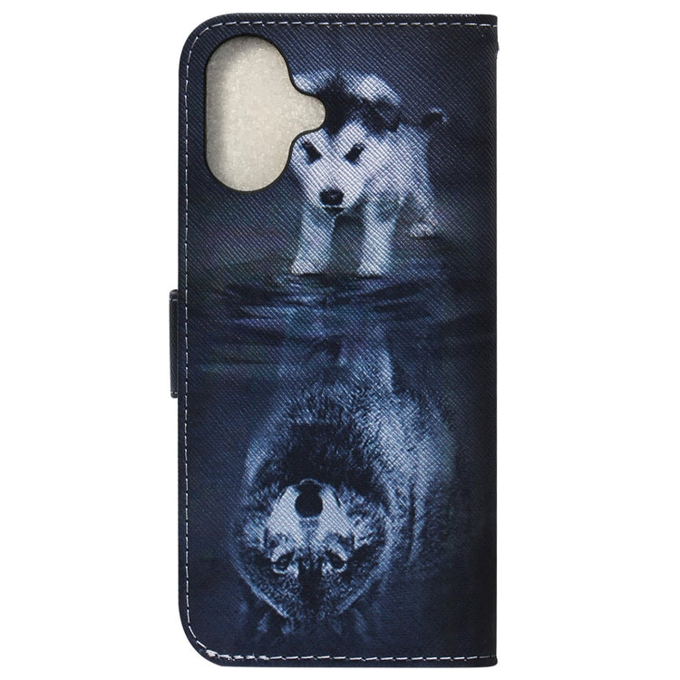 For iPhone 16 Coloured Drawing Flip Leather Phone Case