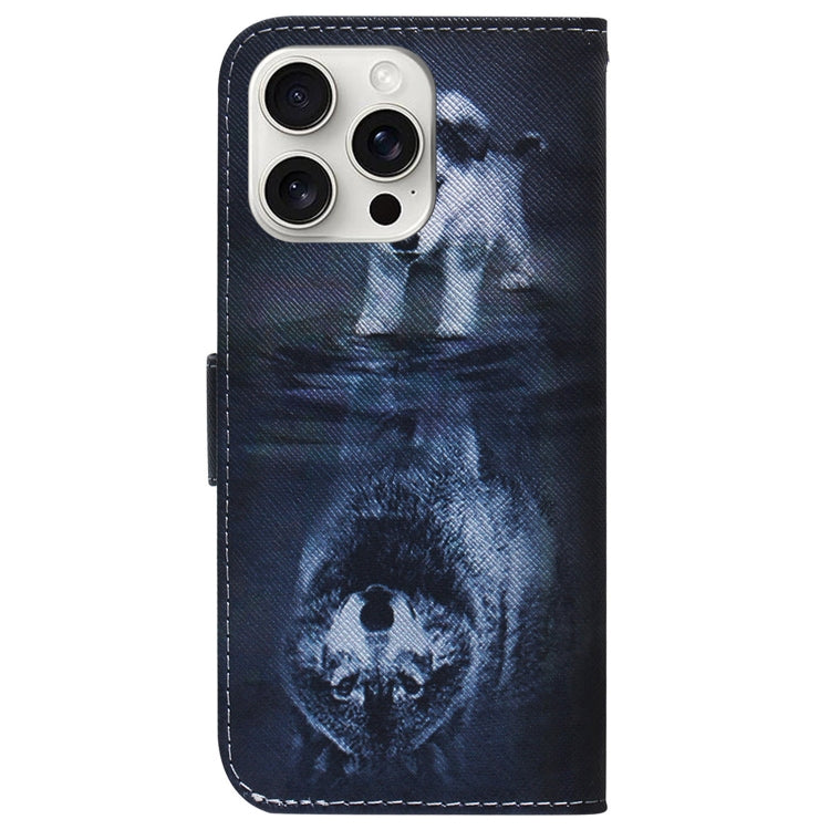 For iPhone 16 Pro Coloured Drawing Flip Leather Phone Case