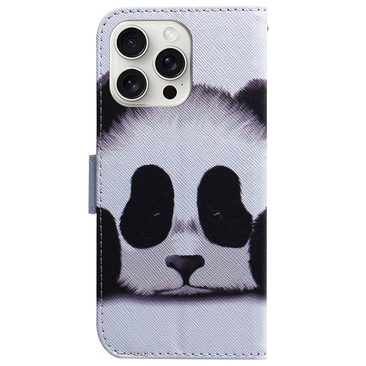 For iPhone 16 Pro Coloured Drawing Flip Leather Phone Case
