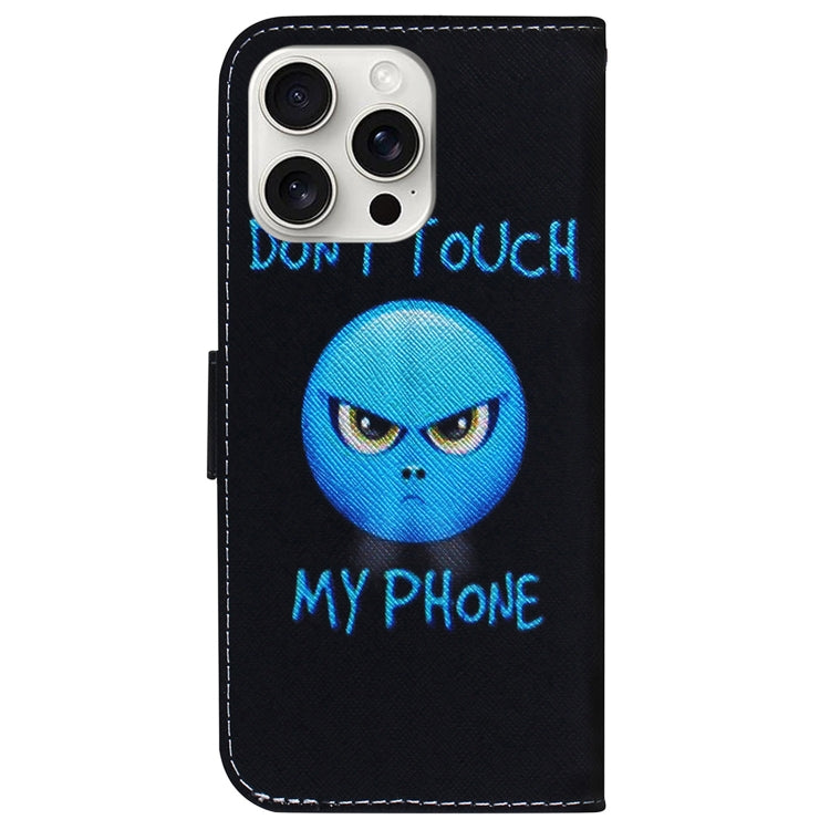 For iPhone 16 Pro Coloured Drawing Flip Leather Phone Case
