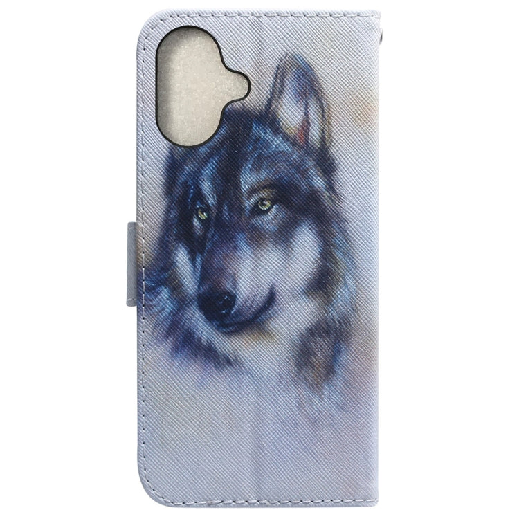 For iPhone 16 Plus Coloured Drawing Flip Leather Phone Case