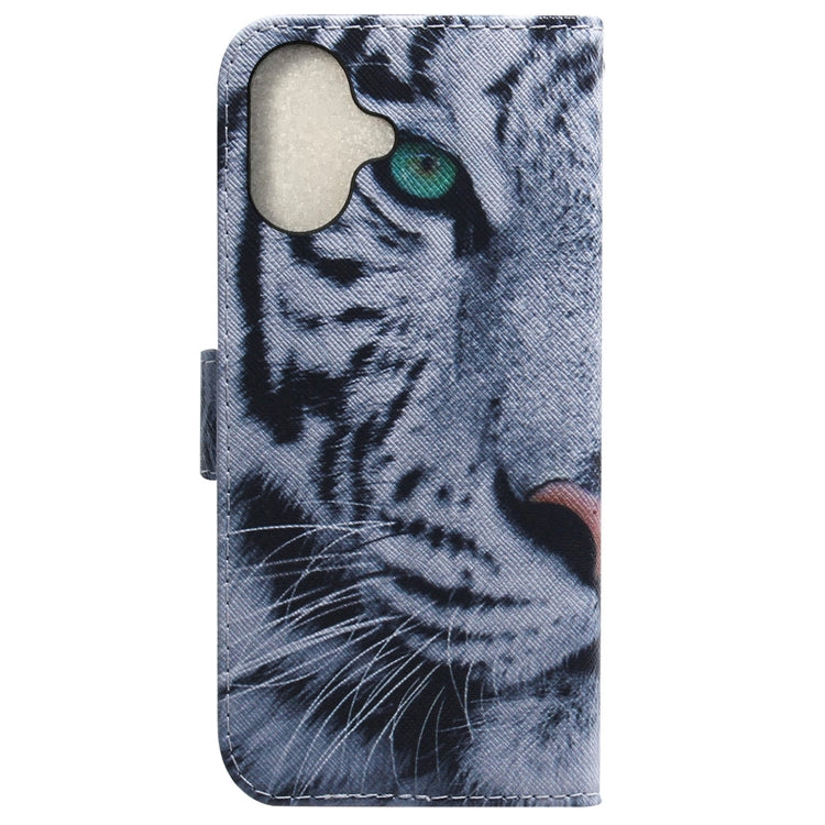 For iPhone 16 Plus Coloured Drawing Flip Leather Phone Case