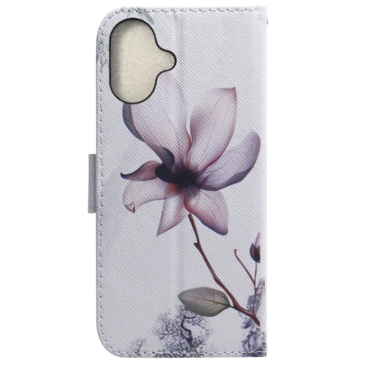 For iPhone 16 Plus Coloured Drawing Flip Leather Phone Case