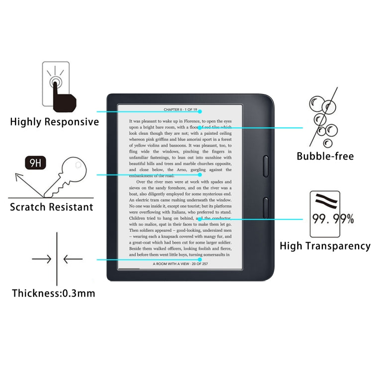 For Kobo Libra Colour 7.0 2024 25pcs 9H 0.3mm Explosion-proof Tempered Glass Film