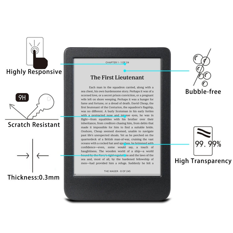 For Kobo Clara BW 6.0 25pcs 9H 0.3mm Explosion-proof Tempered Glass Film