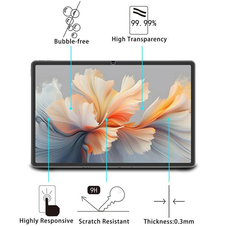For Lenovo Yoga  Pad Pro Al 12.7 2pcs 9H 0.3mm Explosion-proof Tempered Glass Film