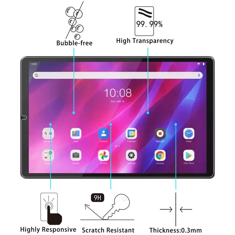 For Lenovo Tab K10 2nd Gen 10.1 inch 2pcs 9H 0.3mm Explosion-proof Tempered Glass Film