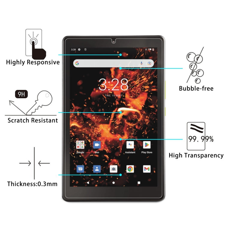 For Orbic TAB8 4G 2pcs 9H 0.3mm Explosion-proof Tempered Glass Film