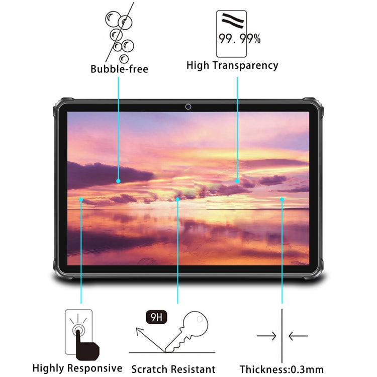 For Oukitel RT9 10.1 9H 0.3mm Explosion-proof Tempered Glass Film