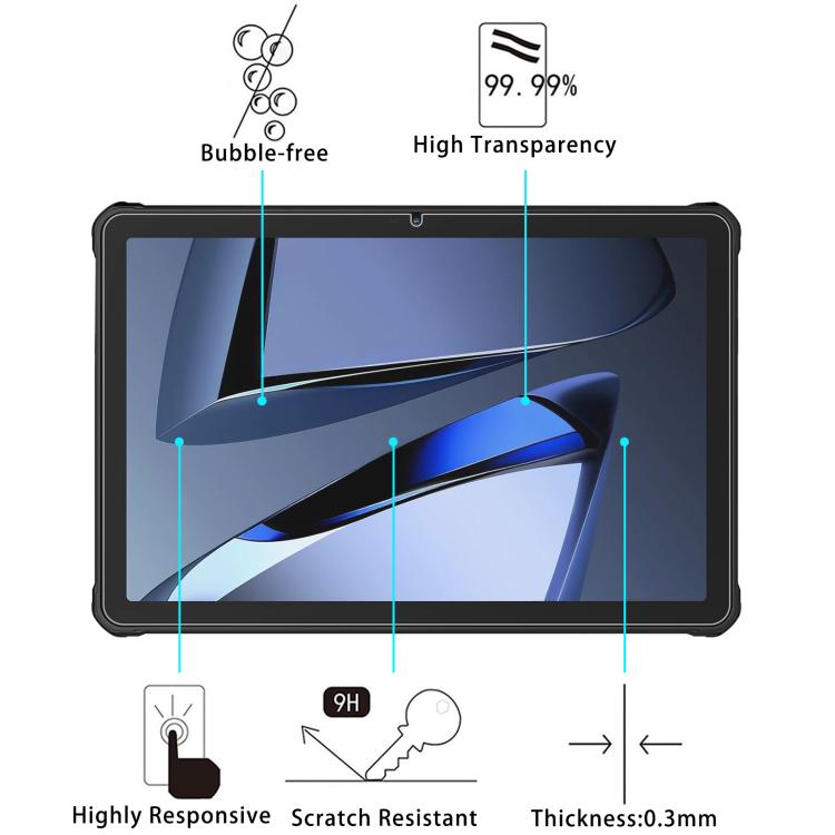 For Oukitel RT10 11 inch 9H 0.3mm Explosion-proof Tempered Glass Film
