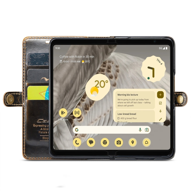 For Google Pixel Fold CaseMe 003 Crazy Horse Texture Leather Phone Case