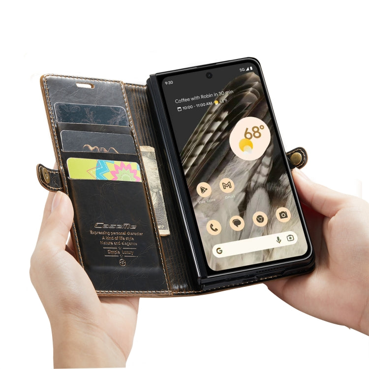 For Google Pixel Fold CaseMe 003 Crazy Horse Texture Leather Phone Case