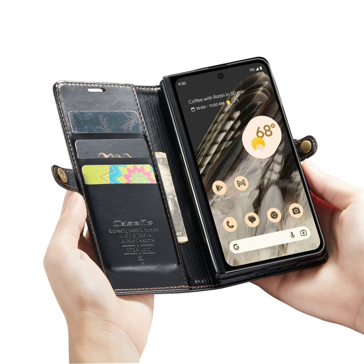 For Google Pixel Fold CaseMe 003 Crazy Horse Texture Leather Phone Case