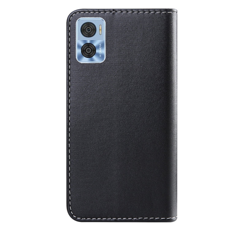 For Motorola Moto E22/E22i Tricolor Stitching Horizontal Flip Leather Phone Case