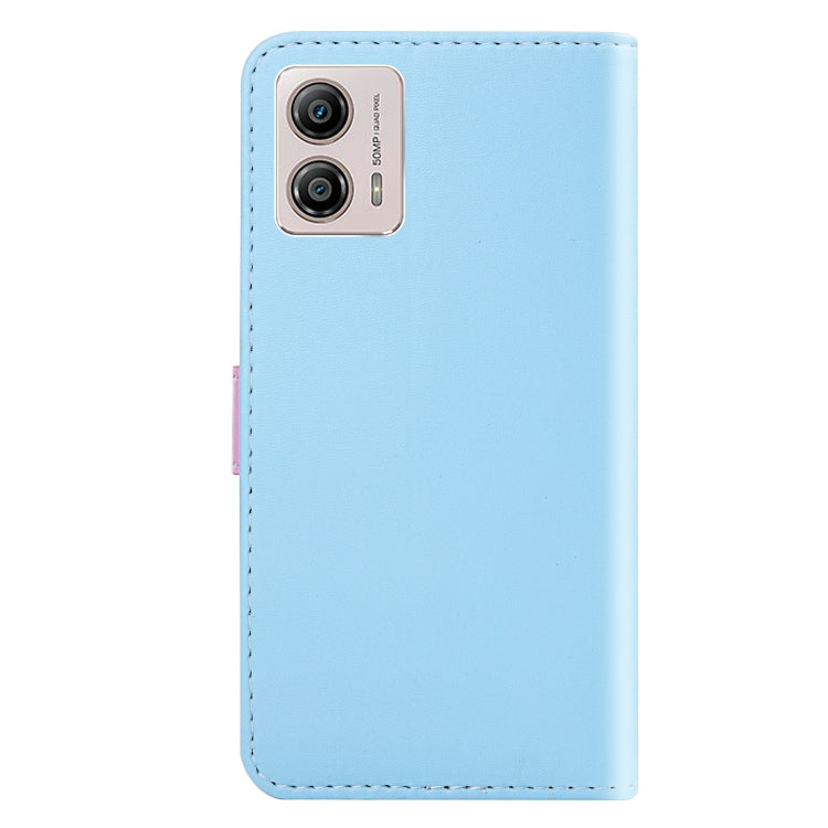 For Motorola Moto G13/G23 Tricolor Stitching Horizontal Flip Leather Phone Case