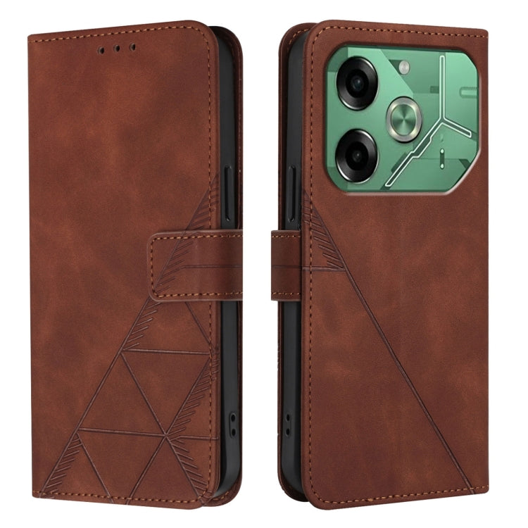 For Tecno Pova 6 4G Crossbody 3D Embossed Flip Leather Phone Case