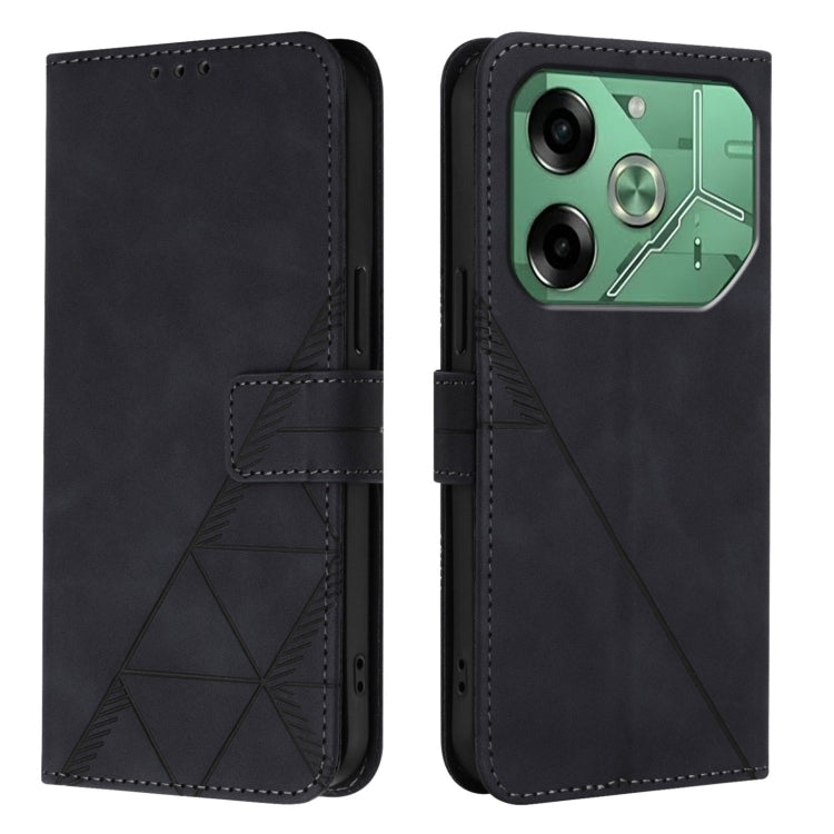 For Tecno Pova 6 4G Crossbody 3D Embossed Flip Leather Phone Case