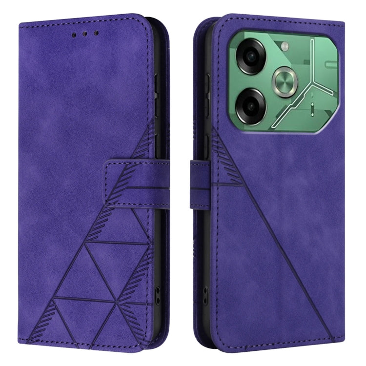 For Tecno Pova 6 4G Crossbody 3D Embossed Flip Leather Phone Case