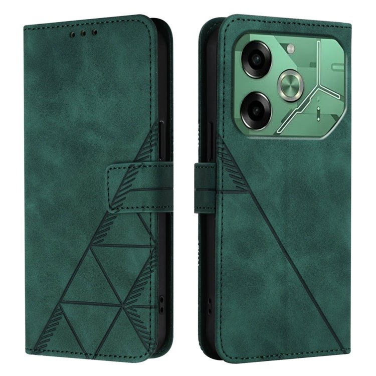 For Tecno Pova 6 4G Crossbody 3D Embossed Flip Leather Phone Case