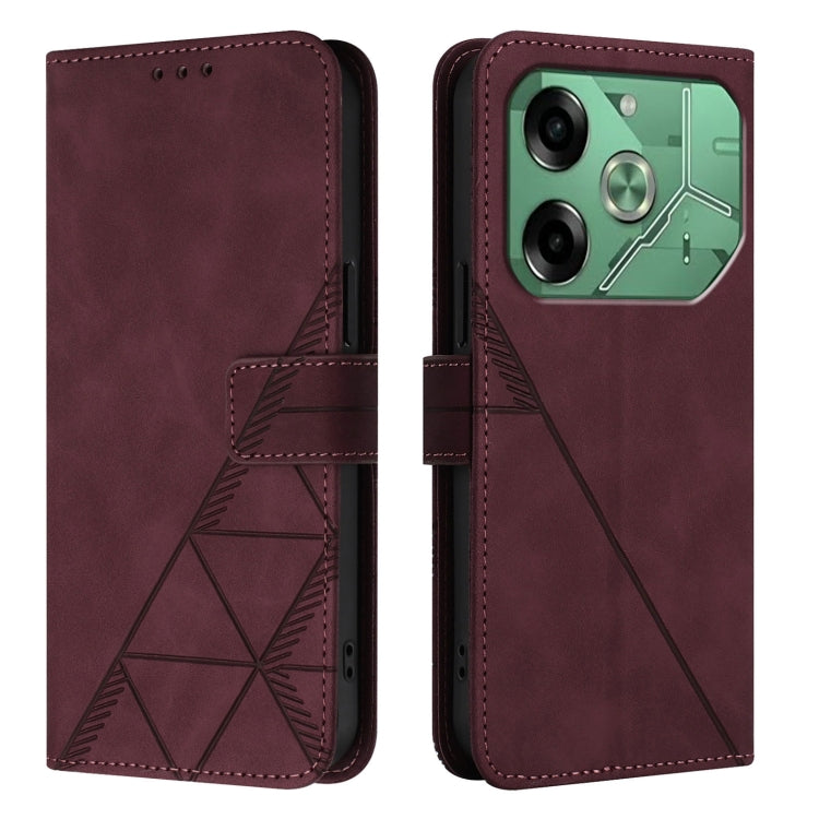 For Tecno Pova 6 4G Crossbody 3D Embossed Flip Leather Phone Case