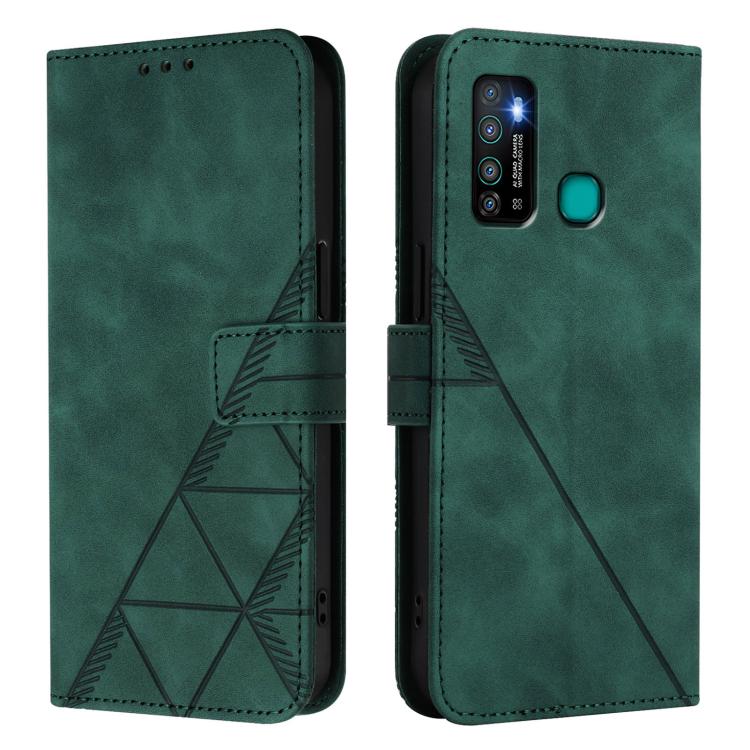 For Tecno Camon 15 Crossbody 3D Embossed Flip Leather Phone Case