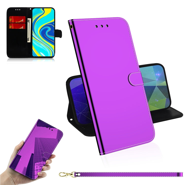For Xiaomi Redmi Note 9 Pro Lmitated Mirror Surface Horizontal Flip Leather Case with Holder & Card Slots & Wallet & Lanyard