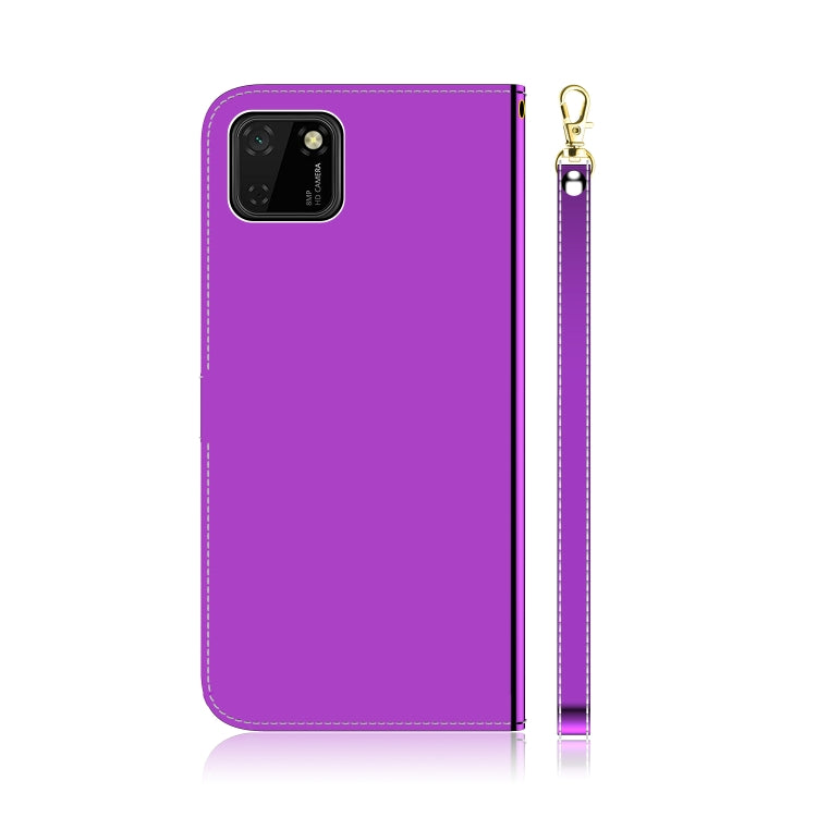 For Huawei Y5p Lmitated Mirror Surface Horizontal Flip Leather Case with Holder & Card Slots & Wallet & Lanyard