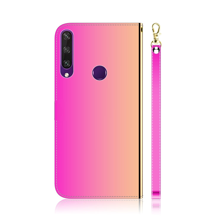 For Huawei Y6p Lmitated Mirror Surface Horizontal Flip Leather Case with Holder & Card Slots & Wallet & Lanyard