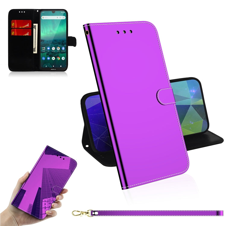 For Nokia 1.3 Lmitated Mirror Surface Horizontal Flip Leather Case with Holder & Card Slots & Wallet & Lanyard