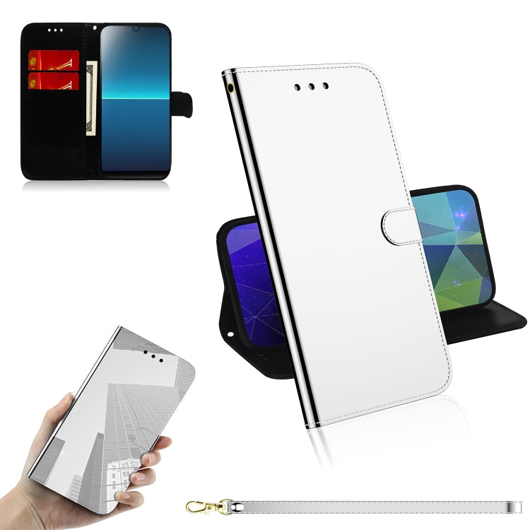 For Sony Xperia L4 Lmitated Mirror Surface Horizontal Flip Leather Case with Holder & Card Slots & Wallet & Lanyard