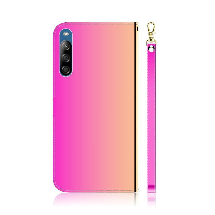 For Sony Xperia L4 Lmitated Mirror Surface Horizontal Flip Leather Case with Holder & Card Slots & Wallet & Lanyard